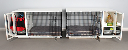 The Fido Studio with a wardrobe on the left and on the right